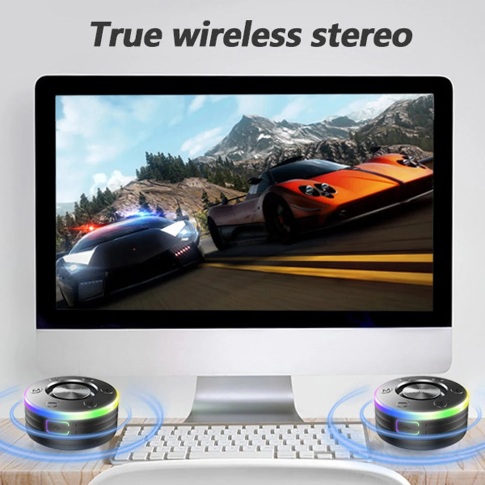 Waterproof Mini Speaker Hands-Free Call/FM Radio Bluetooth-Compatible 5.2 Stereo Subwoofer Built-in Mic for Bathroom Sing-Along