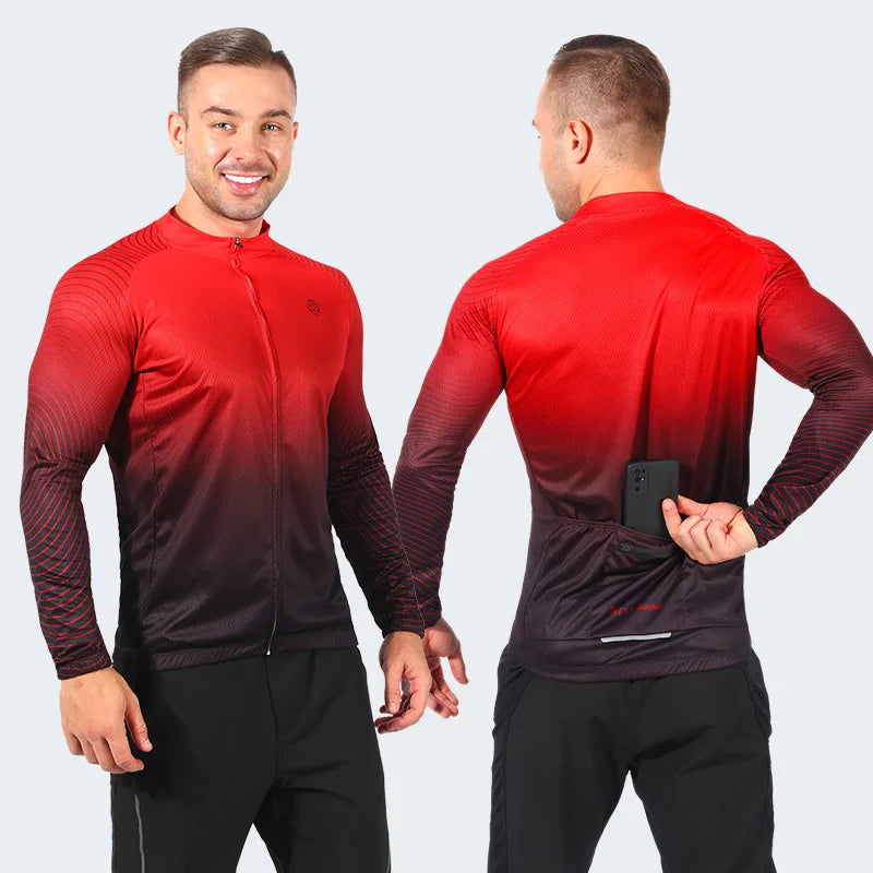 WEST BIKING Cycling Jersey Long Sleeve Team Racing Bike Clothing Comfortable Men Shirt Fitness Running Sport Bicycle Jersey