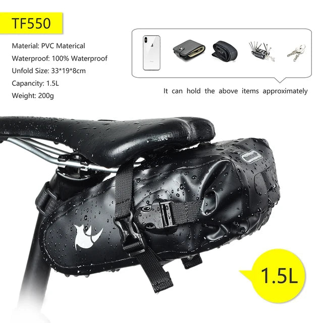 Rhinowalk Bicycle Bag 5L-13L Full Waterproof  Road Mountain Bike Cycling Rear Rack Bag Luggage Pannier Bike Saddle Accessories