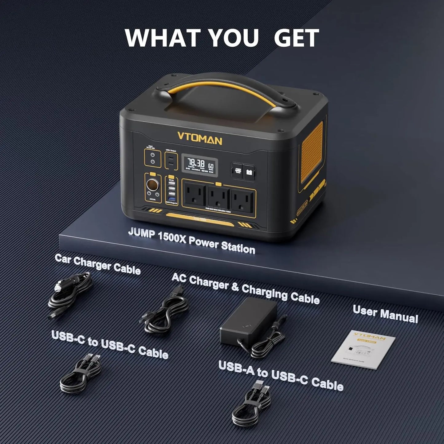 Jump 1500X Portable Power Station with Jump Start, 828Wh LiFePO4 Battery 1500W AC Outlets (3000W Surge) /100W USB-C, Customized