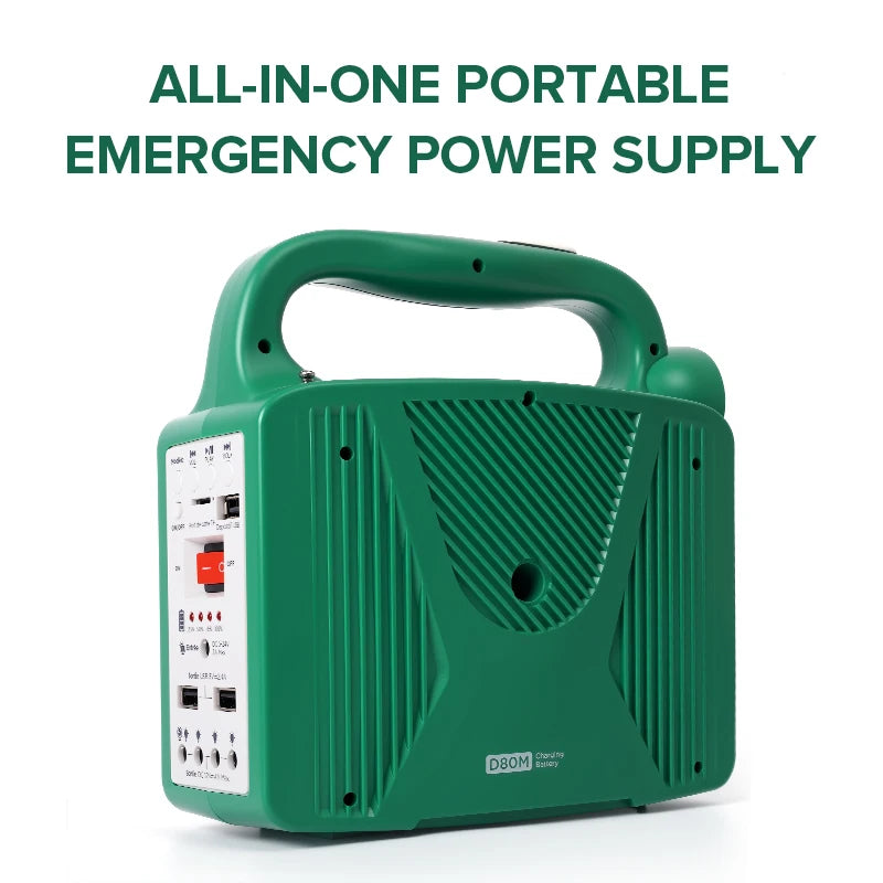 80W Portable Power Station Outdoor Power Supply for Smartphones Tablets Drones Cameras