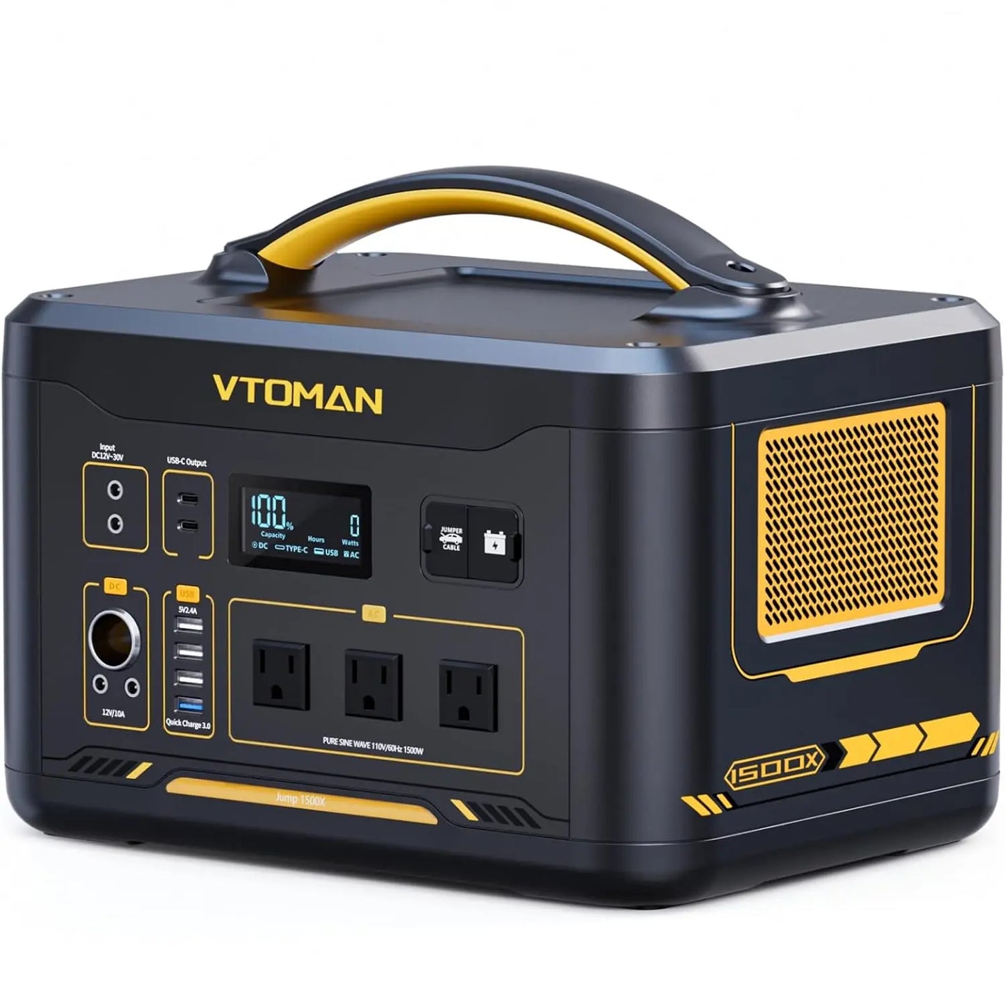 Jump 1500X Portable Power Station with Jump Start, 828Wh LiFePO4 Battery 1500W AC Outlets (3000W Surge) /100W USB-C, Customized